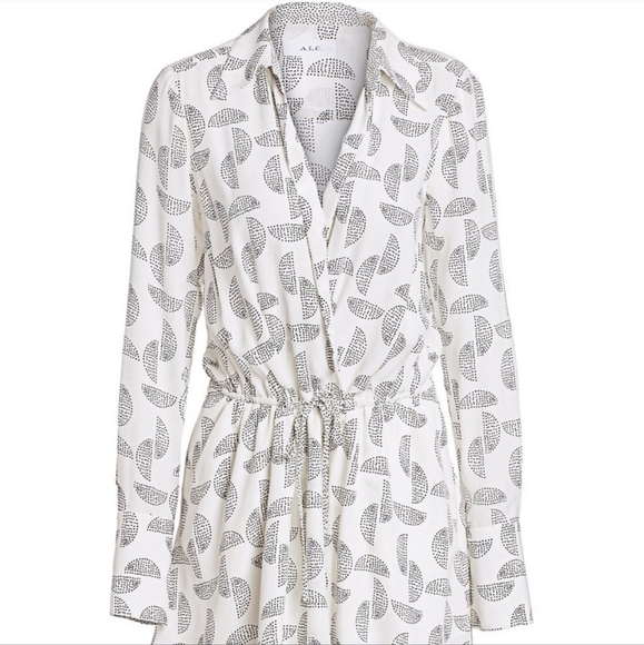 A.L.C. "Isobel" dress in half-moon patterned silk. - Picture 4 of 11